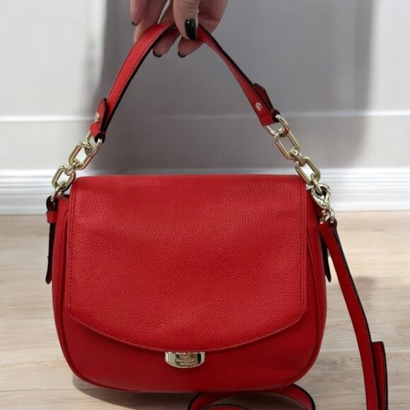 EUC Kate Spade Red Alecia Mulberry Street Messenger Top Handle Crossbody Bag - Picture 1 of 14